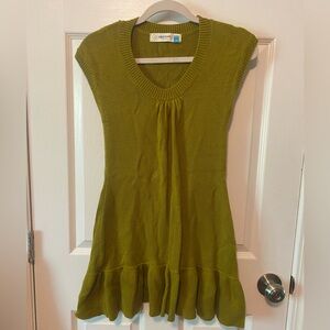 Anthropologie Olive Green Mini Sweater Dress | XS